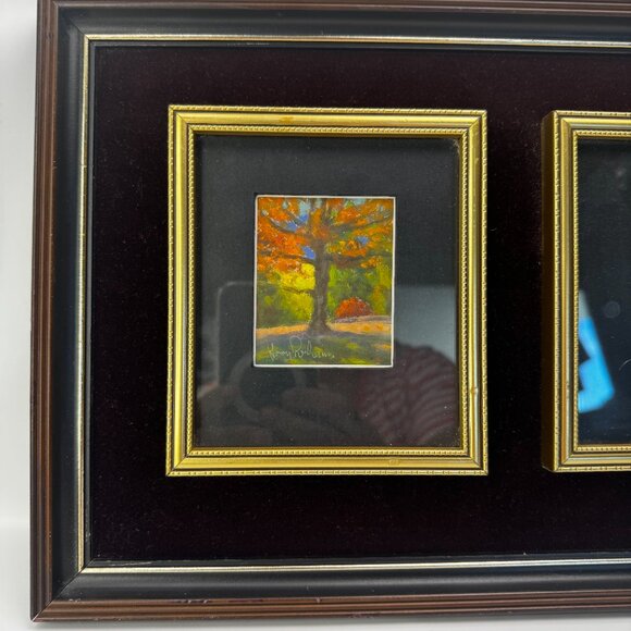 3 Mini Oil Paintings 1984 New Zealand Vintage Landscape Views in a Single Frame - Picture 2 of 16